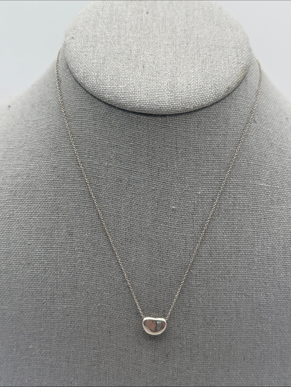 Tiffany & Co. Elsa Peretti Bean Necklace Sterling Silver 925 16" 9mm - Picture 4 of 5
